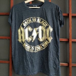 ACDC Shirt Grey Gold Size 12